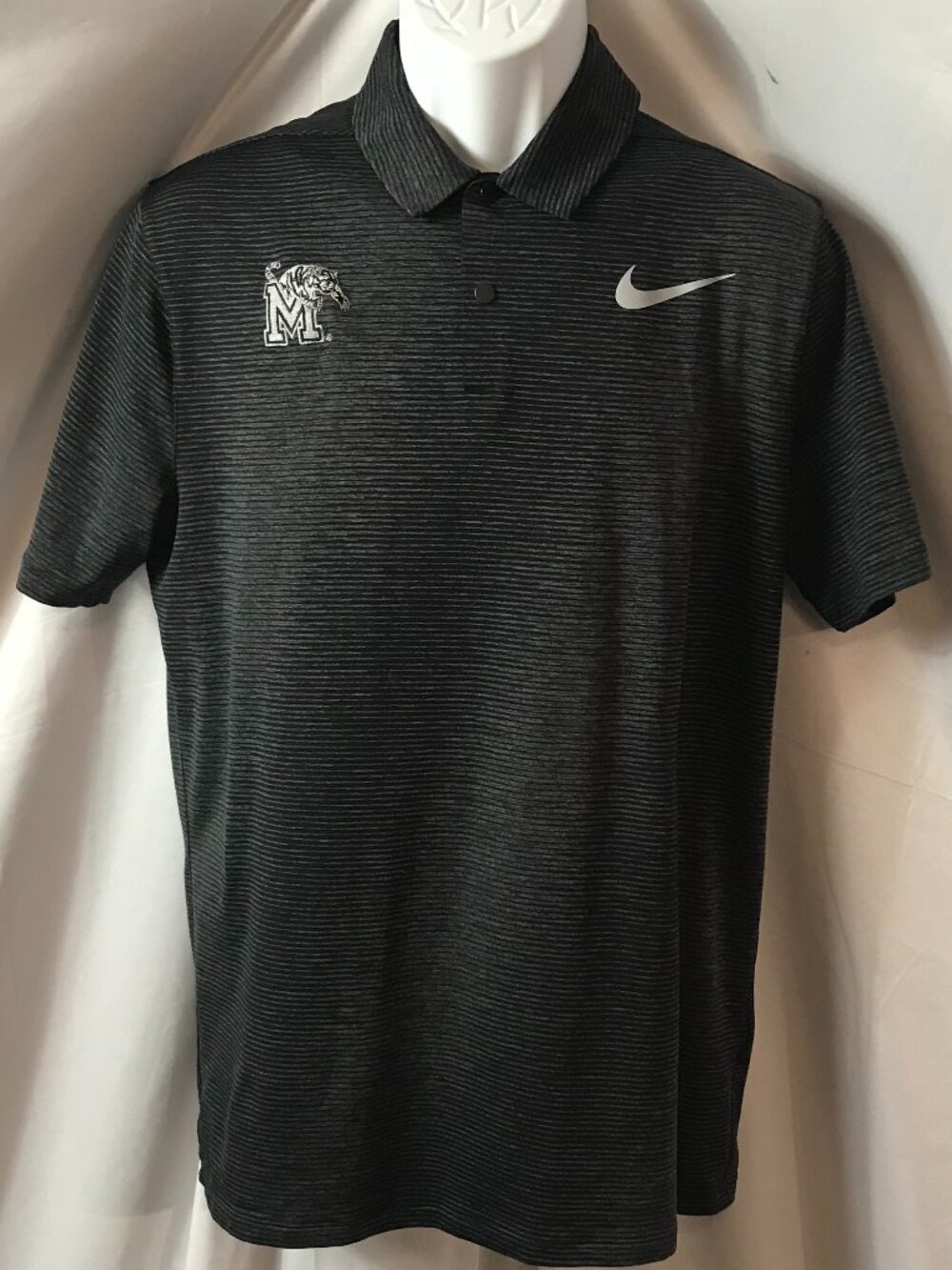 Nike Memphis State University MSU Tiger Woods Gray/Black Sport Cut Polo Shirt